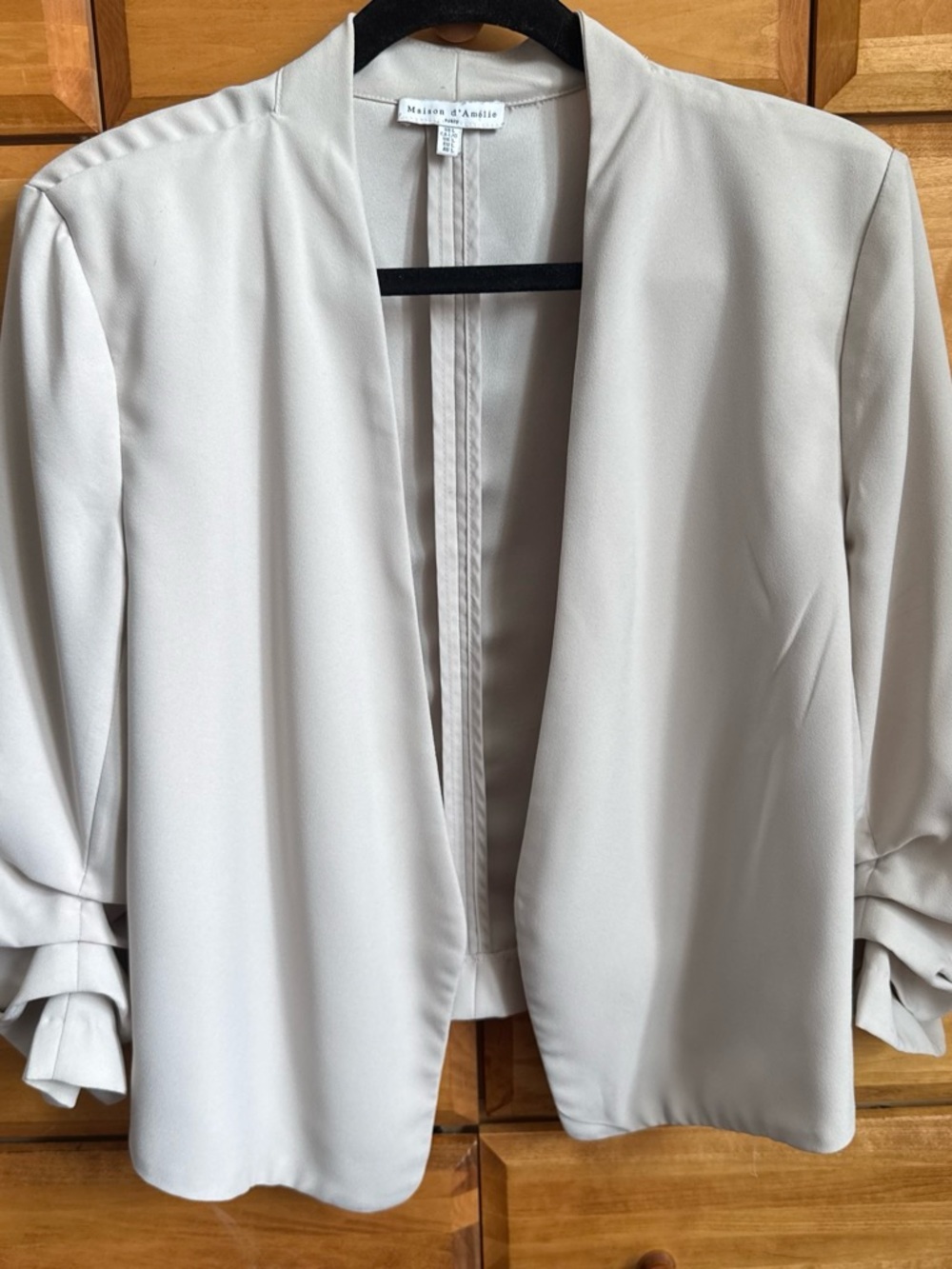 Maison Jules Open-Front Light Gray Blazer
